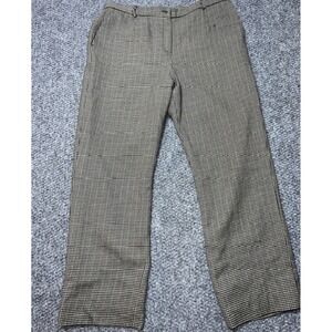 Pendleton Women's Brown Houndstooth Wool Tweed Regular Fit Dress Pants Size 36